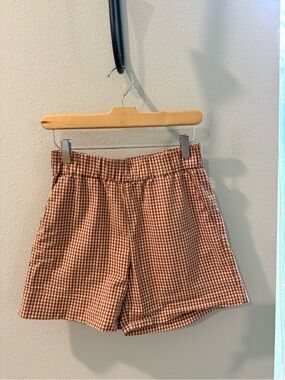 EVERLANE Gingham Elastic Waist Shorts Size 2